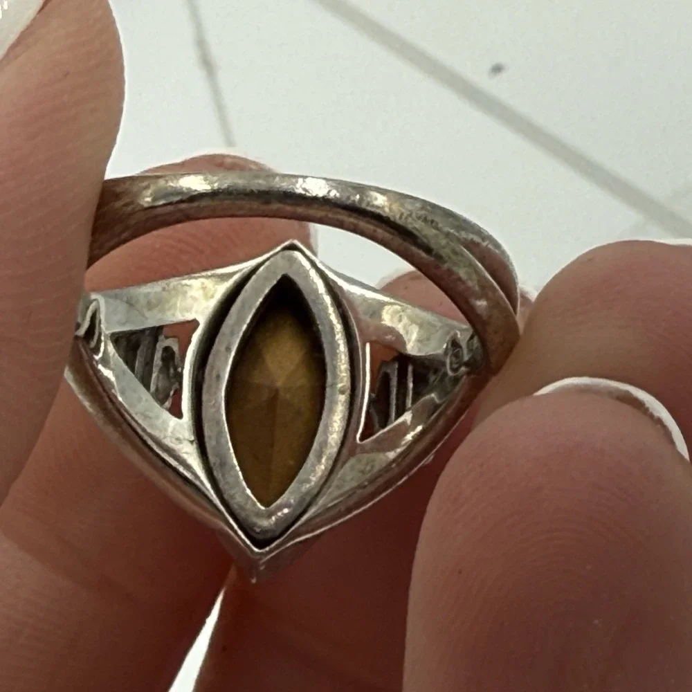 Harley Davidson Womens Ring With Blue Stone Sterling Silver .925 Size 7 Mob Wife